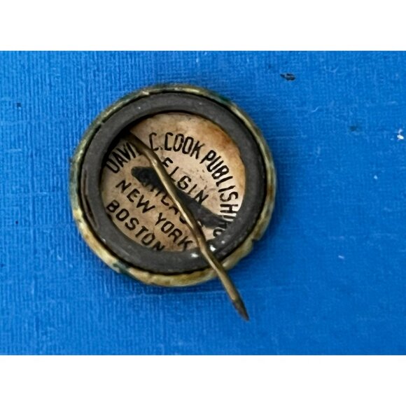 Antique Celluloid Blimp Airship Pinback Pin David C Cook Publishing Small - Picture 5 of 5
